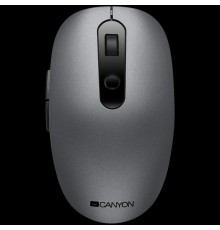 Мышь Canyon 2 in 1 Wireless optical mouse with 6 buttons, DPI 800/1000/1200/1500, 2 mode(BT/ 2.4GHz), Battery AA*1pcs, Grey, 65.4*112.25*32.3mm, 0.092kg                                                                                                  