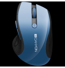 Мышь CANYON MW-01 2.4GHz wireless mouse with 6 buttons, optical tracking - blue LED, DPI 1000/1200/1600, Blue Gray pearl glossy, 113x71x39.5mm, 0.07kg                                                                                                    