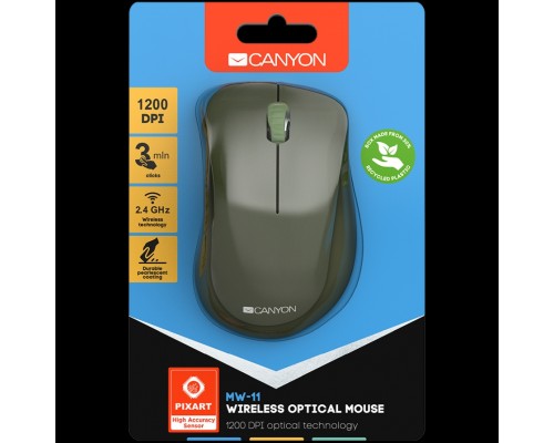 Мышь Canyon  2.4 GHz  Wireless mouse ,with 3 buttons, DPI 1200, Battery:AAA*2pcs  ,special military67*109*38mm 0.063kg