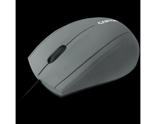 Мышь Wired Optical Mouse with 3 keys, DPI 1000 With 1.5M USB cable,Grey,size72*108*40mm,weight:0.077kg