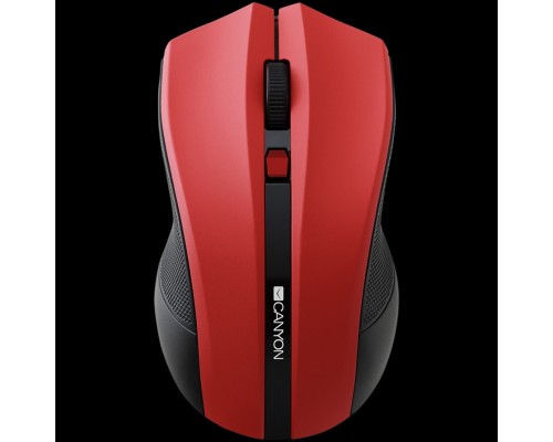 Мышь CANYON MW-5 2.4GHz wireless Optical Mouse with 4 buttons, DPI 800/1200/1600, Red, 122*69*40mm, 0.067kg