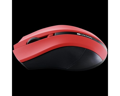 Мышь CANYON MW-5 2.4GHz wireless Optical Mouse with 4 buttons, DPI 800/1200/1600, Red, 122*69*40mm, 0.067kg