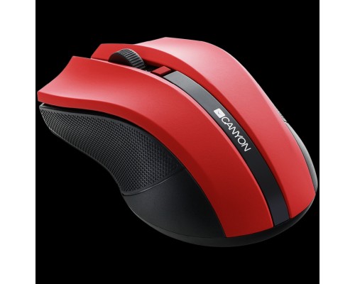 Мышь CANYON MW-5 2.4GHz wireless Optical Mouse with 4 buttons, DPI 800/1200/1600, Red, 122*69*40mm, 0.067kg