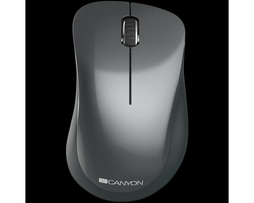 Мышь Canyon  2.4 GHz  Wireless mouse ,with 3 buttons, DPI 1200, Battery:AAA*2pcs,Black,67*109*38mm,0.063kg