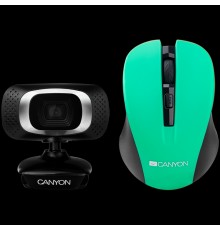 Комплект: мышь с веб-камерой, CANYON C3 720P HD webcam with USB2.0 and CNE-CMSW1GR CANYON mouse                                                                                                                                                           