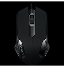 Мышь CANYON CM-02 wired optical Mouse with 3 buttons, DPI 1000, Black, cable length 1.25m, 120*70*35mm, 0.07kg                                                                                                                                            