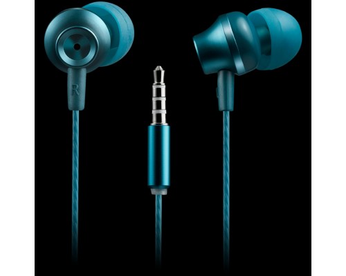 Гарнитура CANYON SEP-3 Stereo earphones with microphone, metallic shell, cable length 1.2m, Blue-green, 22*12.6mm, 0.012kg