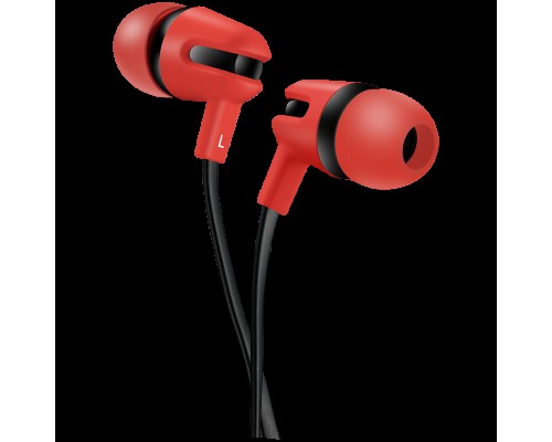 Гарнитура CANYON SEP-4 Stereo earphone with microphone, 1.2m flat cable, Red, 22*12*12mm, 0.013kg