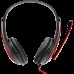 Гарнитура CANYON HSC-1 basic PC headset with microphone, combined 3.5mm plug, leather pads, Flat cable length 2.0m, 160*60*160mm, 0.13kg, Black-red