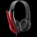 Гарнитура CANYON HSC-1 basic PC headset with microphone, combined 3.5mm plug, leather pads, Flat cable length 2.0m, 160*60*160mm, 0.13kg, Black-red