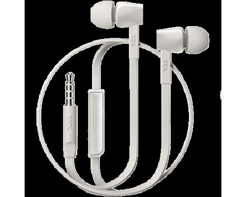 Наушники TCL In-ear Wired Headset, Strong Bass, Frequency of response: 10-22K, Sensitivity: 107 dB, Driver Size: 8.6mm, Impedence: 16 Ohm, Acoustic system: closed, Max power input: 20mW, Connectivity type: 3.5mm jack, Color Ash White