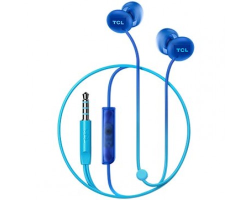 Наушники TCL In-ear Wired Headset, Frequency of response: 10-23K, Sensitivity: 104 dB, Driver Size: 8.6mm, Impedence: 28 Ohm, Acoustic system: closed, Max power input: 25mW, Connectivity type: 3.5mm jack, Color Ocean Blue