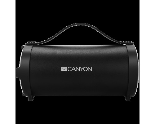 Портативная аудиосистема CANYON BSP-6 Bluetooth Speaker, BT V4.2, Jieli AC6905A, TF card support, 3.5mm AUX, micro-USB port, 1500mAh polymer battery, Black, cable length 0.6m, 242*118*118mm, 0.834kg