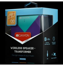 Портативная аудиосистема CANYON BSP-4 Transformer Bluetooth Speaker, BT V5.0, Jieli AC6925, 360 degree rotation, Built in microphone, TF card support, 3.5mm AUX, micro-USB port, 800mAh polymer battery, blue-purple, 7.1*35.6mm, 0.155kg                