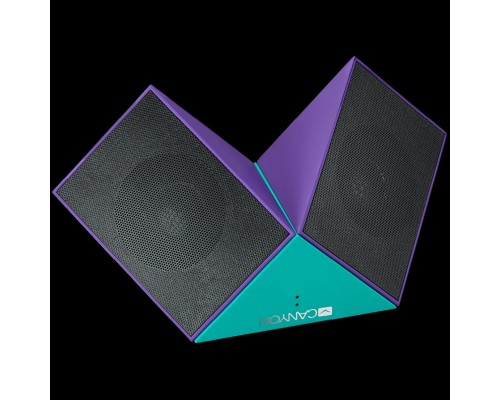 Портативная аудиосистема CANYON BSP-4 Transformer Bluetooth Speaker, BT V5.0, Jieli AC6925, 360 degree rotation, Built in microphone, TF card support, 3.5mm AUX, micro-USB port, 800mAh polymer battery, blue-purple, 7.1*35.6mm, 0.155kg