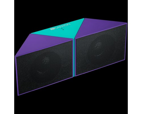 Портативная аудиосистема CANYON BSP-4 Transformer Bluetooth Speaker, BT V5.0, Jieli AC6925, 360 degree rotation, Built in microphone, TF card support, 3.5mm AUX, micro-USB port, 800mAh polymer battery, blue-purple, 7.1*35.6mm, 0.155kg