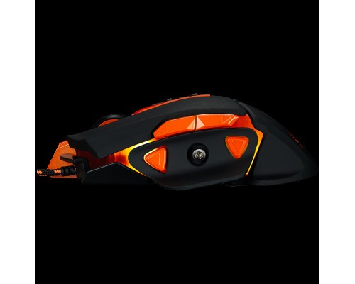 Мышь CANYON Hazard GM-6 Optical gaming mouse, adjustable DPI setting 800/1600/2400/3200/4800/6400, LED backlight, moveable weight slot and retractable top cover for comfortable usage, Black rubber, cable length 1.70m, 137*90*42mm, 0.154kg(replacement