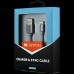 Кабель USB CANYON MFI-2 Charge & Sync MFI flat cable, USB to lightning, certified by Apple, 1m, 0.28mm, Dark gray