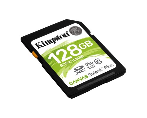Карта памяти Kingston 128GB SDXC Canvas Select Plus 100R C10 UHS-I U3 V30 EAN: 740617298055