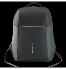 Рюкзак для ноутбука CANYON BP-9 Anti-theft backpack for 15.6'' laptop, material 900D glued polyester and 600D polyester, black, USB cable length0.6M, 400x210x480mm, 1kg,capacity 20L                                                                     