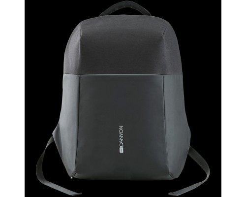 Рюкзак для ноутбука CANYON BP-9 Anti-theft backpack for 15.6'' laptop, material 900D glued polyester and 600D polyester, black, USB cable length0.6M, 400x210x480mm, 1kg,capacity 20L