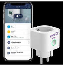Умная розетка Smart Power Plug is a device to control remotely via Wi-Fi connected through it load, measure its power and monitor electrical energy consumption. White color, multi language version.                                                     