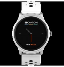 Смарт-часы CANYON Oregano SW-81 Smart watch, 1.3inches IPS full touch screen, Silver Alloy+plastic body,IP68 waterproof, multi-sport mode with swimming mode, compatibility with iOS and android,white-black with extra black belt, Host: 262x43.6x12.5mm,
