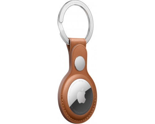 Кожаный брелок для ключей AirTag Leather Key Ring - Saddle Brown