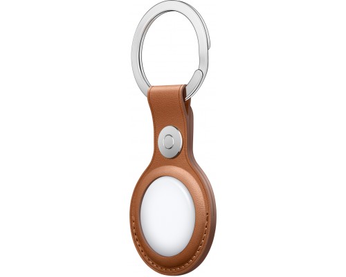 Кожаный брелок для ключей AirTag Leather Key Ring - Saddle Brown