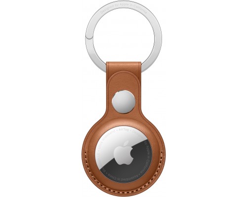 Кожаный брелок для ключей AirTag Leather Key Ring - Saddle Brown