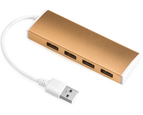 USB-концентратор Greenconnect USB 2.0 Разветвитель GCR-UH214BR на 4 порта  0,15m , Bronze