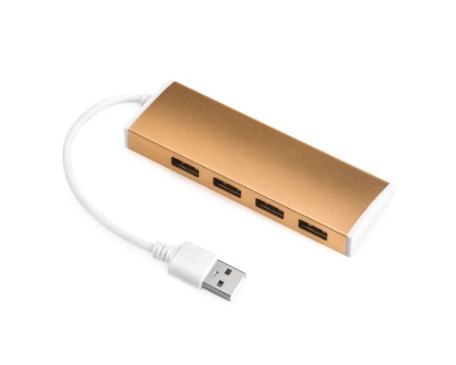 USB-концентратор Greenconnect USB 2.0 Разветвитель GCR-UH214BR на 4 порта  0,15m , Bronze