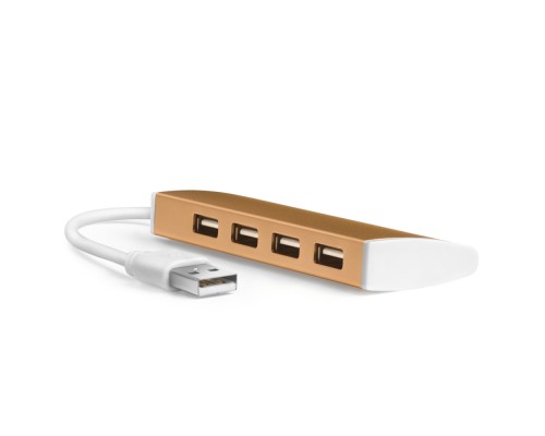 USB-концентратор Greenconnect USB 2.0 Разветвитель GCR-UH214BR на 4 порта  0,15m , Bronze