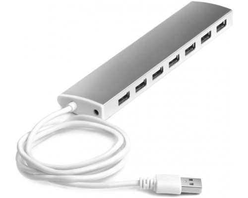 USB-концентратор Greenconnect USB 2.0 Разветвитель GCR-UH217S на 7 портов  0,5m , silver
