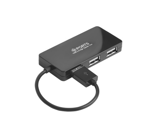 USB-концентратор Greenconnect USB 2.0 Разветвитель GCR-UH244B на 4 порта  0,15m , black
