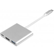 Переходник Greenconnect USB Type C , M/F+HDMI F+USB 3.0 F                                                                                                                                                                                                 