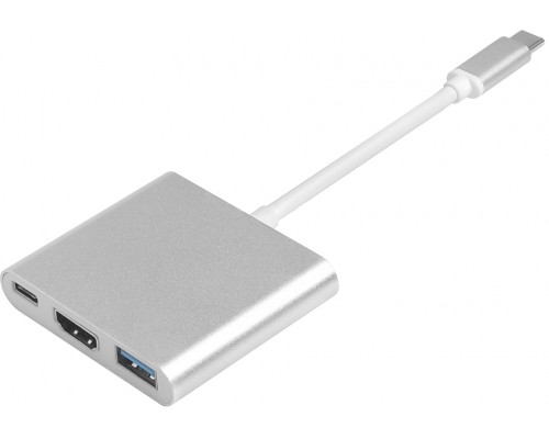 Переходник Greenconnect USB Type C , M/F+HDMI F+USB 3.0 F