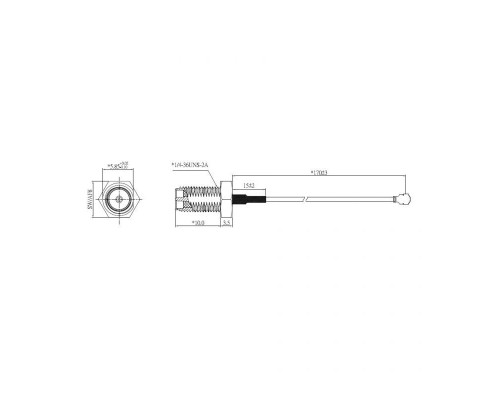 Коаксиальный кабель 1750008799-01 Advantech WiFi Coaxial Cable, 150 mm Advantech SMA/F-R-BH MFH4/113 BLK