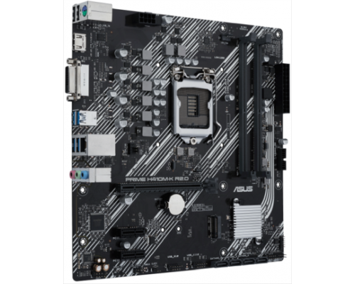 Материнская плата ASUS PRIME H410M-K R2.0, LGA1200, H470, 2*DDR4, HDMI + DVI, SATA3, Audio, Gb LAN, USB 3.2*4, USB 2.0*4, COM*1 header (w/o cable),mATX ; 90MB1A70-M0EAY0