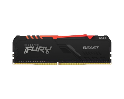 Оперативная память Kingston 16GB 2666MHz DDR4 CL16 DIMM 1Gx8 FURY Beast RGB