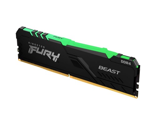 Оперативная память Kingston 16GB 2666MHz DDR4 CL16 DIMM 1Gx8 FURY Beast RGB