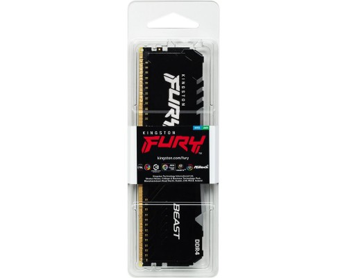 Оперативная память Kingston 16GB 2666MHz DDR4 CL16 DIMM 1Gx8 FURY Beast RGB