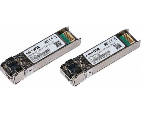 Трансивер MikroTik Pair of bidirectional SFP 1G / SFP+ 10G / SFP28 25G 15km modules (T1270nm/R1330nm, Single LC-connector + T1330nm/R1270nm, Single LC-connector)