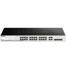 Управляемый коммутатор D-Link DGS-1210-28/F2A, L2 Smart Switch with  24 10/100/1000Base-T ports and 4 1000Base-T/SFP combo-ports.8K Mac address, 802.3x Flow Control, 256 of 802.1Q VLAN, VID range 1-4094, 4 IP Interface, 8                             