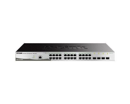 Управляемый коммутатор D-Link DGS-1210-28/ME/P/B2A, L2 Managed Switch with 24 10/100/1000Base-T ports and 4 1000Base-X SFP ports.16K Mac address, 802.3x Flow Control, 4K of 802.1Q VLAN, 802.1p Priority