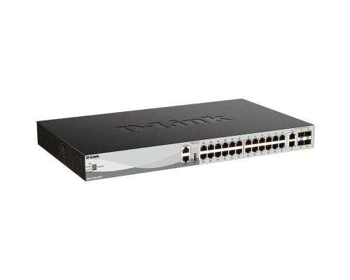 Управляемый коммутатор D-Link DGS-3130-30TS/B1A, PROJ L2+ Managed Switch with 24 10/100/1000Base-T ports and 2 10GBase-T ports and 4 10GBase-X SFP+ ports.16K Mac address, SIM,  USB port, IPv6, SSL v3, 802.1Q VLAN,GVRP, 80