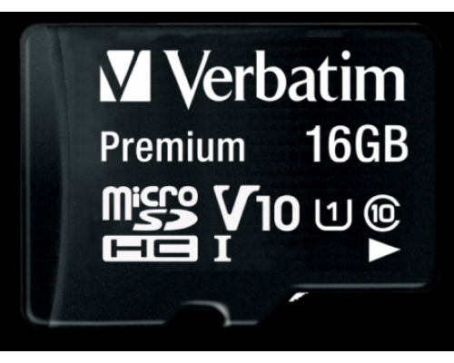 Карта памяти Verbatim micro Secure Digital Card microSDXC 16Gb Class 10 inc adapter