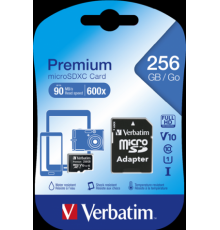 Карта памяти Verbatim micro Secure Digital Card microSDXC premium 256GB Class 10 inc adapter                                                                                                                                                              
