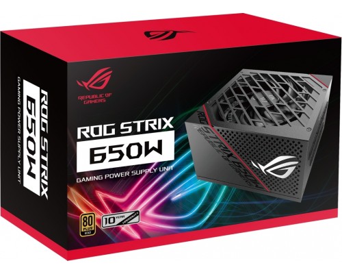 Блок питания ASUS ROG STRIX 650G 90YE00A1-B0NA00 650W, ATX12V 2.4, 8x SATA, 4x PCI-E, 2х CPU, подсветка, 80 PLUS Gold, fan 135х135mm