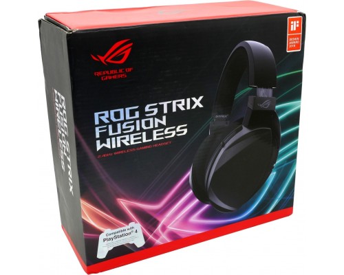 Гарнитура ASUS ROG Strix Fusion Wireless беспроводная, 2.4 ГГц, 20-20000 Гц, 32 Ом, Wireless/USB, 50-10000 Гц, -39 дБ, цвет  черный